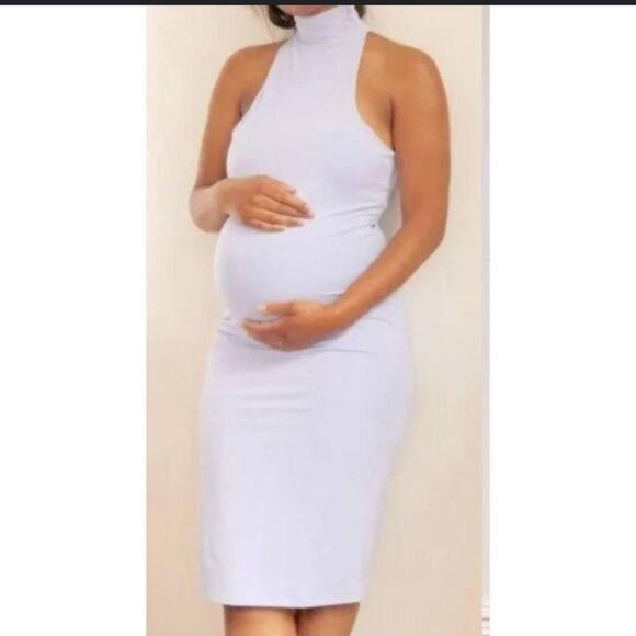 HATCH Maternity The Body High Neck Bodycon Periwinkle / Purple Dress Size XS - Picture 2 of 12